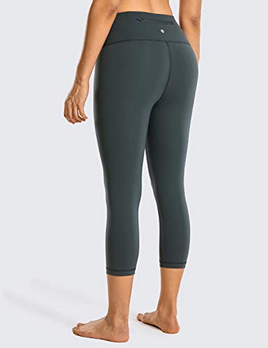 CRZ YOGA Mallas Leggins de Mujer, para Yoga y Ejercicio, de Cintura Alta con Bolsillo - 43cm Melanita 38