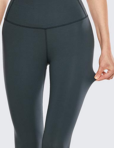 CRZ YOGA Mallas Leggins de Mujer, para Yoga y Ejercicio, de Cintura Alta con Bolsillo - 43cm Melanita 38