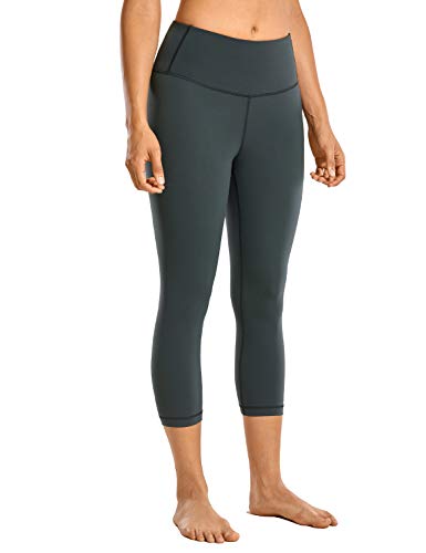 CRZ YOGA Mallas Leggins de Mujer, para Yoga y Ejercicio, de Cintura Alta con Bolsillo - 43cm Melanita 38