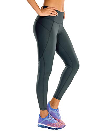 CRZ YOGA Mujer Compression Leggings Cintura Alta Deportivos Running Fitness Pantalon con Bolsillo-63cm Melanita R424 42 CRZ YOGA Mujer Compression Leggings Cintura Alta Deportivos Running Fitness Pantalon con Bolsillo-63cm Melanita R424 42