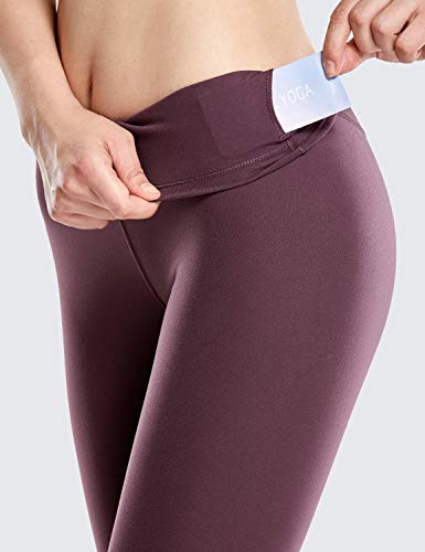 CRZ YOGA Mujer Deportivos Capris Yoga Pantalones Elásticos Cintura Alta Leggings - 63cm Violeta Claro - 63cm 40