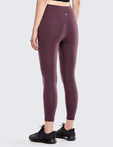 CRZ YOGA Mujer Deportivos Capris Yoga Pantalones Elásticos Cintura Alta Leggings - 63cm Violeta Claro - 63cm 40