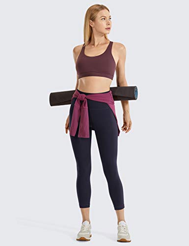 CRZ YOGA Mujer Deportivos Leggings Mallas Fitness Pantalones de Cintura Alta -53cm Azul marino-R418A 36 CRZ YOGA Mujer Deportivos Leggings Mallas Fitness Pantalones de Cintura Alta -53cm Azul marino-R418A 36