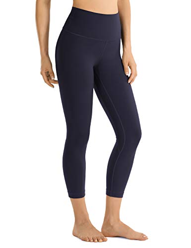 CRZ YOGA Mujer Deportivos Leggings Mallas Fitness Pantalones de Cintura Alta -53cm Azul marino-R418A 36