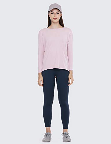 CRZ YOGA Mujer Loose Fit Top Ropa Deportiva Camiseta De Manga Larga con Cuello Barco Rosa Gris 46 CRZ YOGA Mujer Loose Fit Top Ropa Deportiva Camiseta De Manga Larga con Cuello Barco Rosa Gris 46