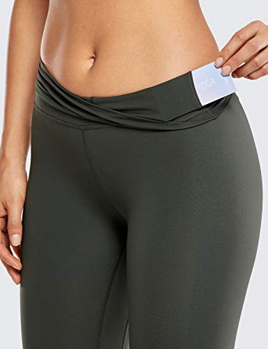 CRZ YOGA Mujer Mallas Deportivo Pantalón Elastico para Running Fitness-71cm Verde Oliva 38