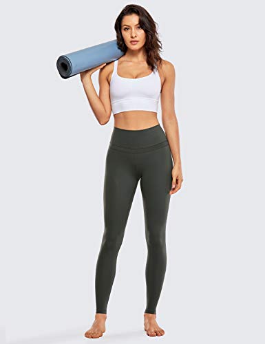 CRZ YOGA Mujer Mallas Deportivo Pantalón Elastico para Running Fitness-71cm Verde Oliva 38