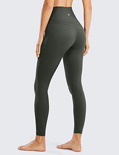 CRZ YOGA Mujer Mallas Deportivo Pantalón Elastico para Running Fitness-71cm Verde Oliva 38