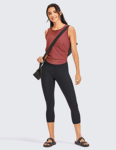 CRZ YOGA Mujer Naked Feeling Leggings Deportivas Cintura Alta Yoga Fitness Pantalones con Bolsillo -48cm Negro R418 40 CRZ YOGA Mujer Naked Feeling Leggings Deportivas Cintura Alta Yoga Fitness Pantalones con Bolsillo -48cm Negro R418 40