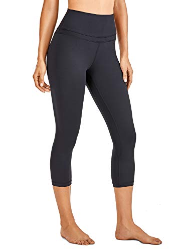 CRZ YOGA Mujer Naked Feeling Leggings Deportivas Cintura Alta Yoga Fitness Pantalones con Bolsillo -48cm Negro R418 40