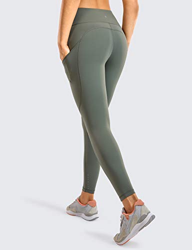 CRZ YOGA Mujer Naked Feeling Leggings Deportivas Cintura Alta Yoga Fitness Pantalones con Bolsillo-63cm Sabio Gris 36 CRZ YOGA Mujer Naked Feeling Leggings Deportivas Cintura Alta Yoga Fitness Pantalones con Bolsillo-63cm Sabio Gris 36