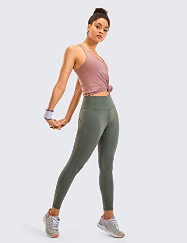 CRZ YOGA Mujer Naked Feeling Leggings Deportivas Cintura Alta Yoga Fitness Pantalones con Bolsillo-63cm Sabio Gris 36 CRZ YOGA Mujer Naked Feeling Leggings Deportivas Cintura Alta Yoga Fitness Pantalones con Bolsillo-63cm Sabio Gris 36