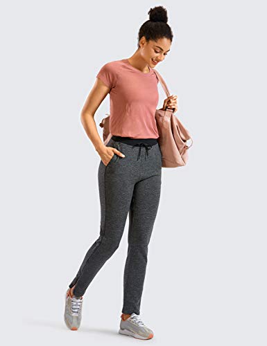 CRZ YOGA Mujer Pantalones de Deporte Fitness Sweat Pants con Bolsillo Gris Melange 40 CRZ YOGA Mujer Pantalones de Deporte Fitness Sweat Pants con Bolsillo Gris Melange 40