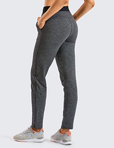 CRZ YOGA Mujer Pantalones de Deporte Fitness Sweat Pants con Bolsillo Gris Melange 40