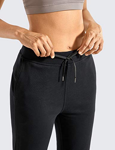 CRZ YOGA Mujer Pantalones de Deporte Fitness Sweat Pants con Bolsillo Negro 46