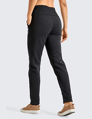 CRZ YOGA Mujer Pantalones de Deporte Fitness Sweat Pants con Bolsillo Negro 46