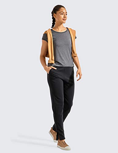 CRZ YOGA Mujer Pantalones de Deporte Fitness Sweat Pants con Bolsillo Negro 46 CRZ YOGA Mujer Pantalones de Deporte Fitness Sweat Pants con Bolsillo Negro 46