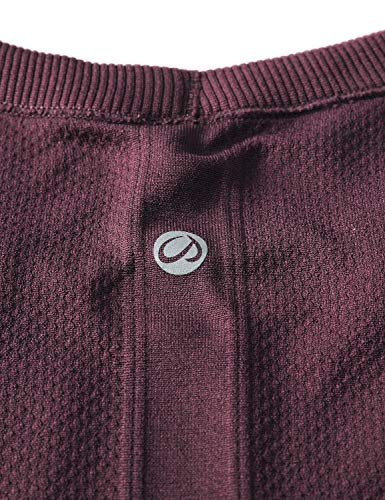 CRZ YOGA Mujer Ropa Deportiva Sports Casuales Camiseta Malla sin Costura Manga Corta Violeta Claro 36