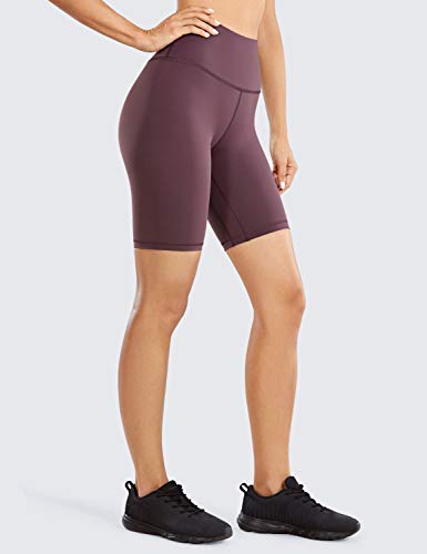CRZ YOGA Mujer Shorts Deportivos Cintura Alta Leggings de Yoga Sentimiento Desnudo - 20cm Violeta Claro 36