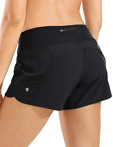 CRZ YOGA Pantalón Corto Deportivo Mujer Shorts Casual con Bolsillo para Gimnasio - 10cm Negro 46