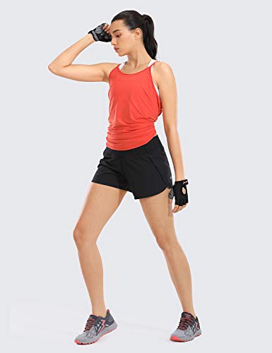 CRZ YOGA Pantalón Corto Deportivo Mujer Shorts Casual con Bolsillo para Gimnasio - 10cm Negro 46 CRZ YOGA Pantalón Corto Deportivo Mujer Shorts Casual con Bolsillo para Gimnasio - 10cm Negro 46