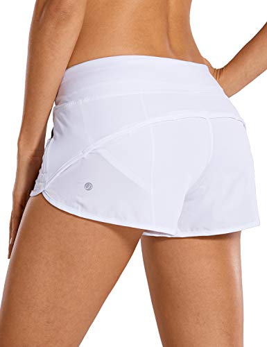 CRZ YOGA Pantalón Corto para Mujer Shorts con Bolsillo Cremallera -6cm Blanco. 38