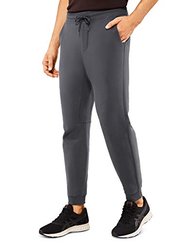 CRZ YOGA Pantalón para Hombre de Chándal de Algodón y Bolsillos - 76cm Gris Tinta XXL