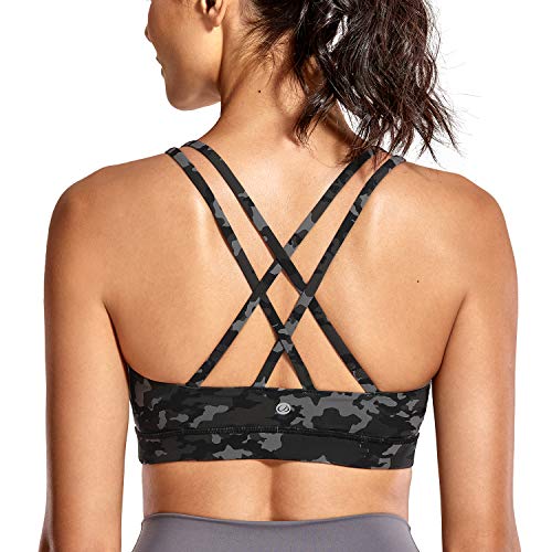 CRZ YOGA - Sujetador Deportivo Yoga Cruzados Almohadillas Extraíbles para Mujer Camo Multi 1 M