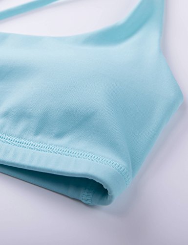 CRZ YOGA - Sujetador Deportivo Yoga Cruzados Espalda Sin Aros para Mujer Azul Claro S CRZ YOGA - Sujetador Deportivo Yoga Cruzados Espalda Sin Aros para Mujer Azul Claro S