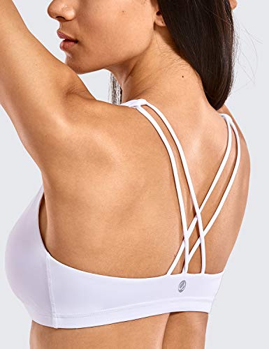 CRZ YOGA - Sujetador Deportivo Yoga Cruzados Espalda Sin Aros para Mujer Blanco XS CRZ YOGA - Sujetador Deportivo Yoga Cruzados Espalda Sin Aros para Mujer Blanco XS