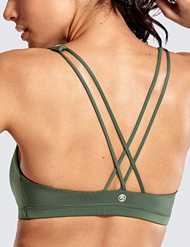 CRZ YOGA - Sujetador Deportivo Yoga Cruzados Espalda Sin Aros para Mujer Selva Verde XS