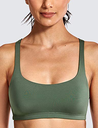 CRZ YOGA - Sujetador Deportivo Yoga Cruzados Espalda Sin Aros para Mujer Selva Verde XS