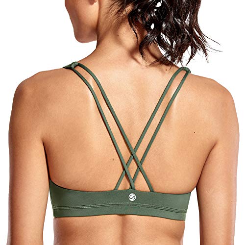 CRZ YOGA - Sujetador Deportivo Yoga Cruzados Espalda Sin Aros para Mujer Selva Verde XS