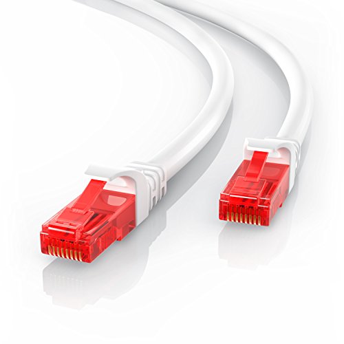 CSL - 10m Cable de Red Gigabit Ethernet LAN Cat.6 RJ45-1000Mbit s - Cable de conexión a Red - UTP - Compatible con Cat.5 Cat.5e Cat.7 - Conmutador Router módem Punto de Acceso -Blanco