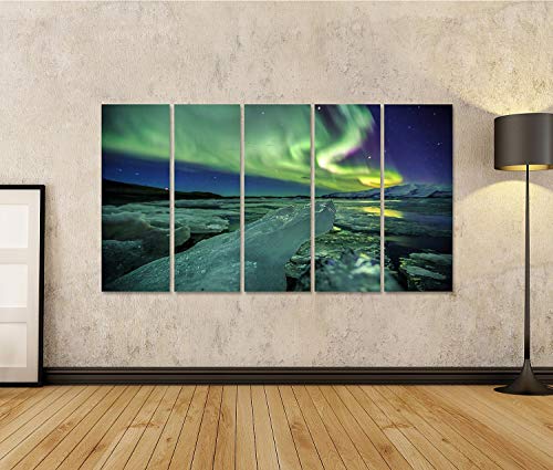 Cuadro en Lienzo Auroral en la Laguna Glacial Jokulsarlon en Islandia Cuadros Modernos Decoracion Impresión Salon Cuadro en Lienzo Auroral en la Laguna Glacial Jokulsarlon en Islandia Cuadros Modernos Decoracion Impresión Salon