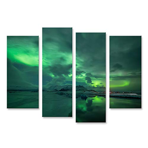 Cuadro en Lienzo La Aurora Boreal sobre la Laguna de Jokulsarlon en Islandia Cuadros Modernos Decoracion Impresión Salon Cuadro en Lienzo La Aurora Boreal sobre la Laguna de Jokulsarlon en Islandia Cuadros Modernos Decoracion Impresión Salon