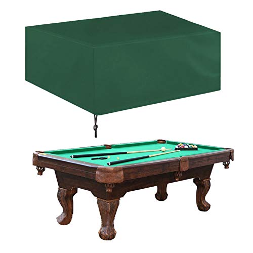 Cubierta De Mesa De Billar De 7/8/9 Pies, Funda Protectora Para Mesa De Billar Impermeable Al Aire Libre, Cubierta De Mesa De Billar De Protección Completa De Tela Oxford 210D Con Cordón, Negro / Verd