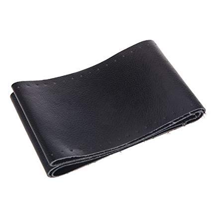 Cubierta funda volante para coche universal de cuero negro microfibra 37-38cm diámetro con aguja e hilo Cubierta funda volante para coche universal de cuero negro microfibra 37-38cm diámetro con aguja e hilo