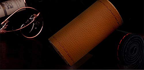 Cubiertas del volante de bricolaje hechas de cuero suave en el volante del automóvil con aguja e hilo Accesorios de interior marrón