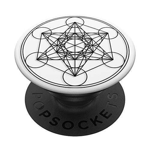 Cubo de metatrones, geometría sagrada, sólidos platónicos PopSockets PopGrip: Agarre intercambiable para Teléfonos y Tabletas