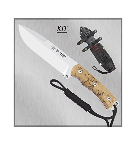 CUCHILLERIAALBACETE Cuchillo Outdoor Nieto Chaman MAKRO 141-AK B con Piedra de afilar de Regalo