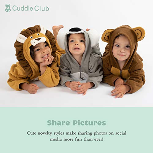 Cuddle Club Mono Polar Bebé para Recién Nacidos a Niños 4 Años - Pijamas Infantiles Chaqueta de Invierno Abrigo Polar Niño Mono de Niños - BearGreen6-12m