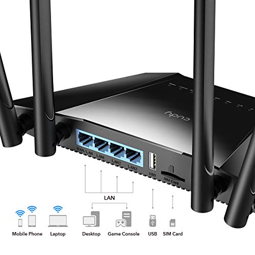 Cudy LT400 Router 4G LTE WiFi 300Mbps, Compatible con Todos los operadores, FDD y TDD, Qualcomm en el Interior, sin Necesidad de configuración, VPN, DDNS