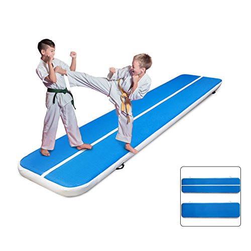 Cueffer Colchoneta Hinchable para Gimnasia Inflable Tumbling Mat Estera Hinchable del Gimnasio Colchoneta Hinchable para Volteretas para Hogar, Gimnasio, Parque, etc SIN Bomba (400X100X20CM)