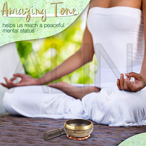 Cuenco Tibetano para Meditación - Con mazo y cojín de seda - Con eBook de 6 Meditaciones básicas - Hecho a Mano en Nepal - Regalo Zen Cuenco Tibetano para Meditación - Con mazo y cojín de seda - Con eBook de 6 Meditaciones básicas - Hecho a Mano en Nepal - Regalo Zen