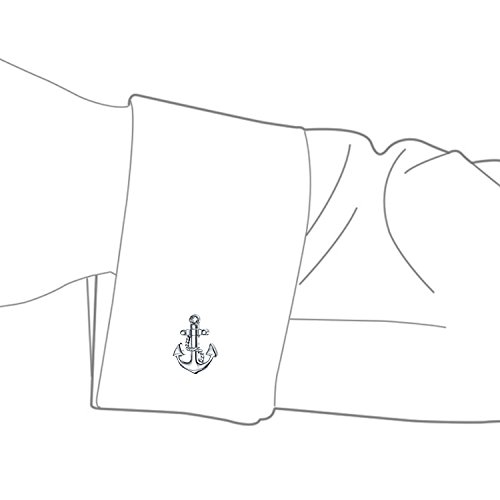 Cuerda De Anclaje Náuticas Navegante Sailor Shirt Gemelos para Hombres Atrás con Bisagras De Acero Metal Tono Plata