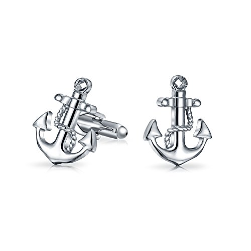 Cuerda De Anclaje Náuticas Navegante Sailor Shirt Gemelos para Hombres Atrás con Bisagras De Acero Metal Tono Plata Cuerda De Anclaje Náuticas Navegante Sailor Shirt Gemelos para Hombres Atrás con Bisagras De Acero Metal Tono Plata