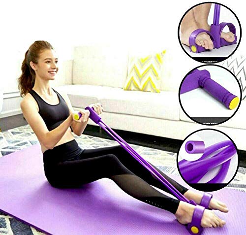 Cuerda de tensión Multifuncional Fitness Pedal Ejercitador Cuerda Pull Bands Yoga Fitness Foot Pedal Pull Ropes, para Equipos de Gimnasio en casa (Verde)