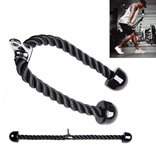 Cuerda de tríceps de alta resistencia para abdominales y abdominales, para entrenamiento de bíceps laterales, entrenamiento muscular, fitness, culturismo, gimnasio