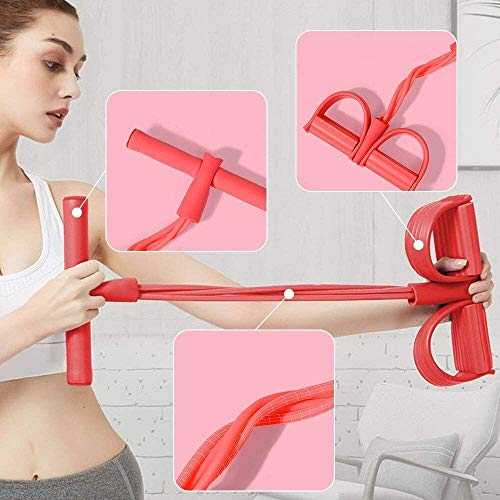 Cuerda elástica de pedal, cuerda de tensión multifunción, 4 tubos Multifunción Ejercitor de piernas, expansor de culturismo, tobillero, entrenador de la barriga de pedal, equipo de yoga de fitness maq Cuerda elástica de pedal, cuerda de tensión multifunción, 4 tubos Multifunción Ejercitor de piernas, expansor de culturismo, tobillero, entrenador de la barriga de pedal, equipo de yoga de fitness maq